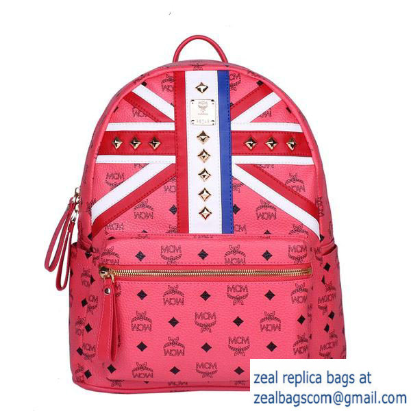 High Quality Replica MCM Medium Flag of UK Backpack MC5173 Red